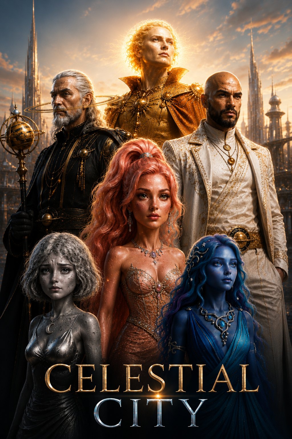 Celestial City poster: Love. Power. Destiny. The stars never lie.